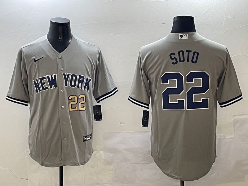 Men New York Yankees #22 Soto Grey Game 2025 Nike MLB Jersey style 5